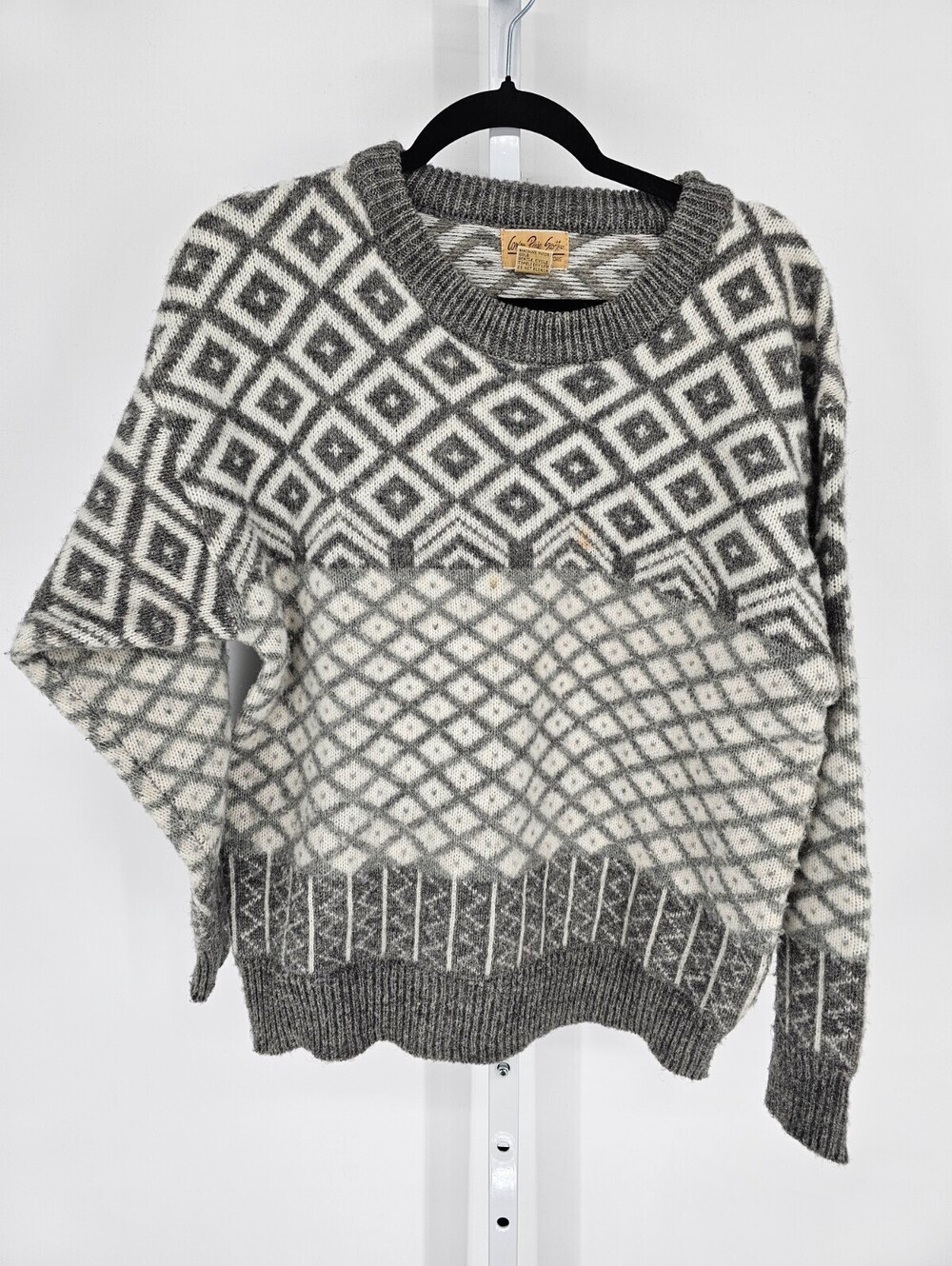 Vintage Carson Pirie Scott & Co Mens Sz L Crew Neck Knit Sweater Gray